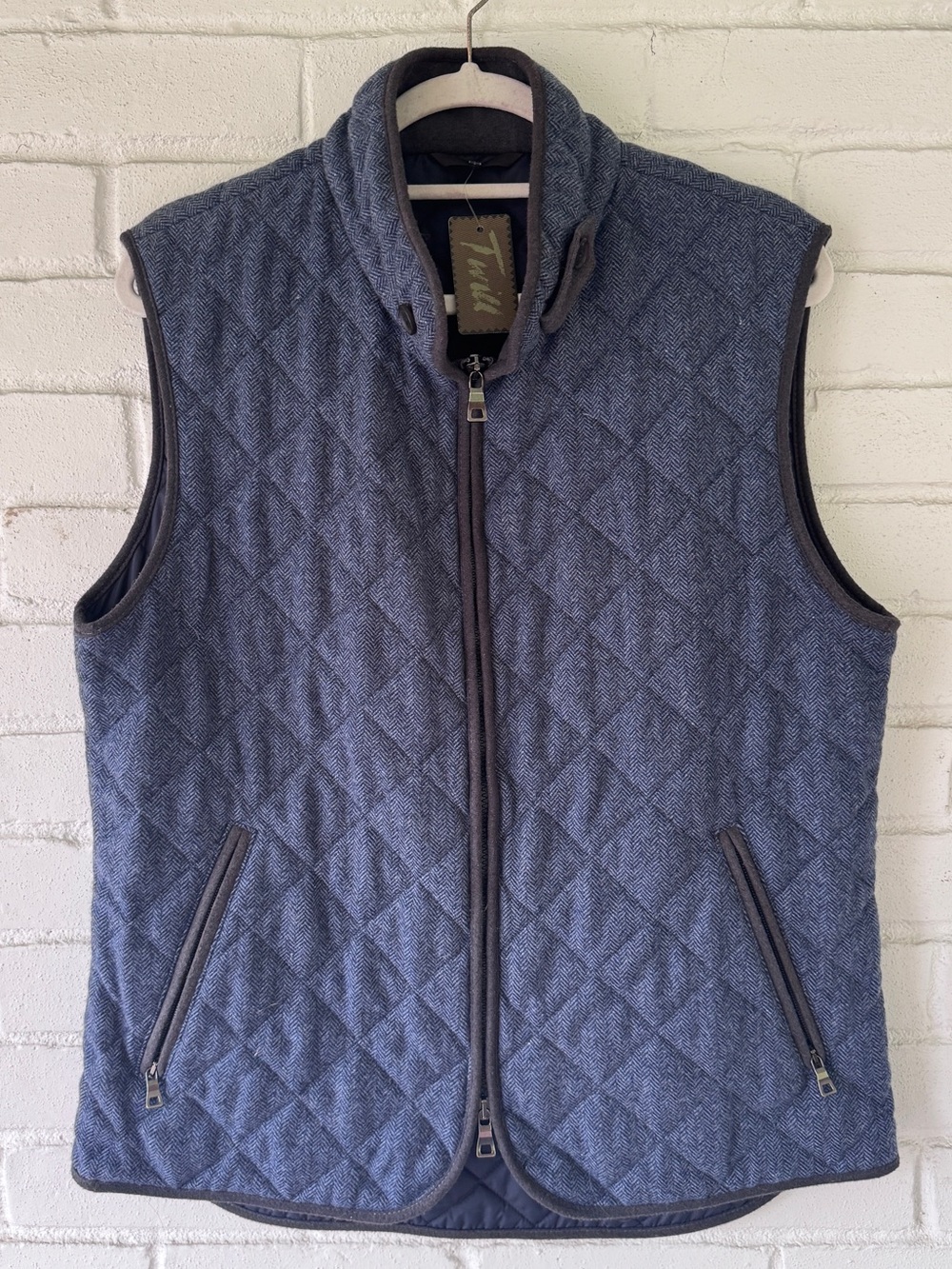 NEW Waterville Italian Wool & Cashmere Diamond-Quilted THEO Vest - Mens Sz 50 IT